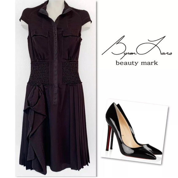 BYRON LARS BEAUTY MARK HIP BUSTLE FIT FLARE DRESS